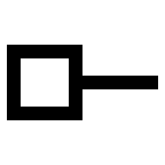 Line Start Square Icon from Sharp Line Set