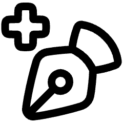 Pen Tool Add Icon from Plump Line Set