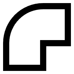 Round Corner Icon from Sharp Line Set