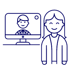 Video Conference Imac 1 1 Illustration from UX Line Set