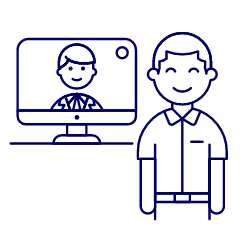 Video Conference Imac 1 4 Illustration from UX Line Set