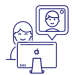 Video Conference Imac 2 1 Illustration from UX Line Set