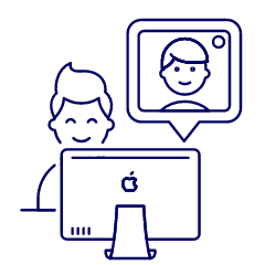 Video Conference Imac 2 4 Illustration from UX Line Set