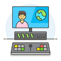 Video Workstation 3 Illustration from UX Colors Set