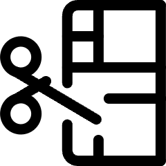 Video Edit Cut Icon from Ultimate Regular Set