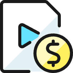 Video File Dollar Icon from Ultimate Colors Set