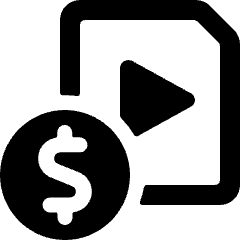 Video File Dollar Icon from Ultimate Bold Set