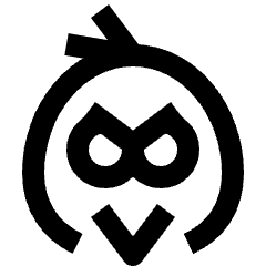 Sharp line icon of an angry bird face inside a broken circular arrow. Used for games, apps, and gaming menus.