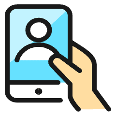 Meeting Smartphone Hold Icon from Ultimate Colors Set