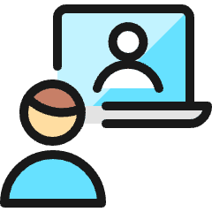 Meeting Team Laptop Man 1 Icon from Ultimate Colors Set