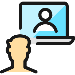 Meeting Team Laptop Man Icon from Ultimate Colors Set