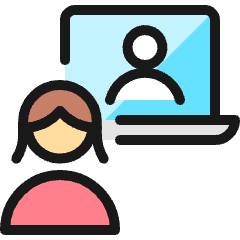 Meeting Team Laptop Woman 1 Icon from Ultimate Colors Set