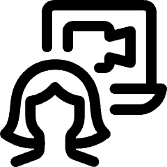 Meeting Team Laptop Woman Icon from Ultimate Regular Set