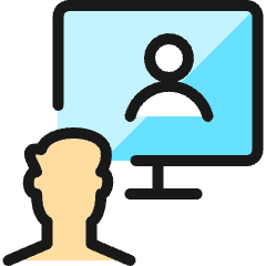 Meeting Team Monitor Man Icon from Ultimate Colors Set