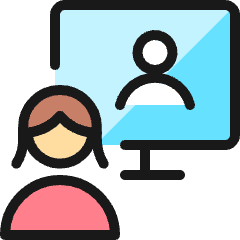 Meeting Team Monitor Woman 1 Icon from Ultimate Colors Set