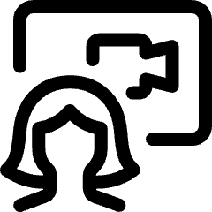 Meeting Team Monitor Woman Icon from Ultimate Regular Set