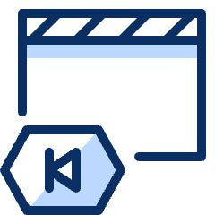 Clapboard Previous Icon from Cyber Duotone Set