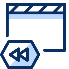 Clapboard Rewind Icon from Cyber Duotone Set