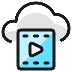 Video Player Cloud Icon from Ultimate Colors Set