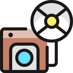 Vintage Camera Flash 1 Icon from Ultimate Colors Set