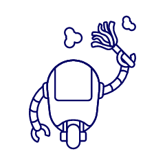 Cleaner Robot Illustration from UX Line Set