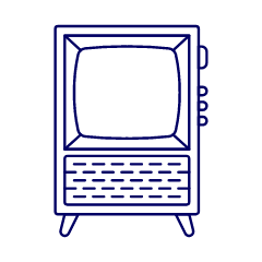 Television Vintage 6 Illustration from UX Line Set