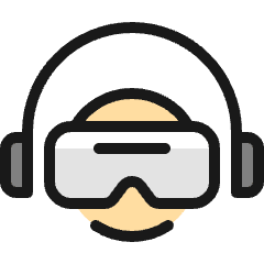 Vr User Headphones Icon from Ultimate Colors Set