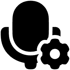 Microphone Setting Gear Icon from Plump Solid Set