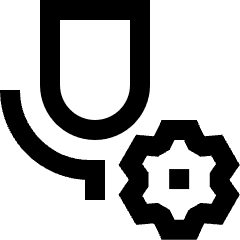 Microphone Setting Gear Icon from Sharp Line Set