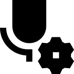 Microphone Setting Gear Icon from Sharp Solid Set