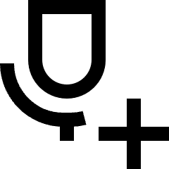 Voice Mail Add Plus Icon from Sharp Line Set