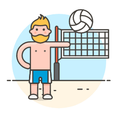 Sports Volleyball 4 Illustration from UX Colors Set