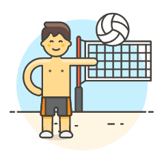 Sports Volleyball 6 Illustration from UX Colors Set