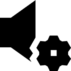 Volume Setting Gear Icon from Sharp Solid Set