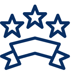 Ribbon Three Stars Icon from Cyber Line Set