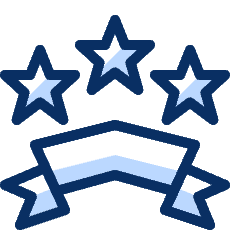 Ribbon Three Stars Icon from Cyber Duotone Set