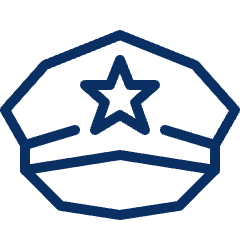 Police Cap Icon from Cyber Line Set