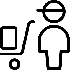 Warehouse Cart Worker Icon from Ultimate Light Set