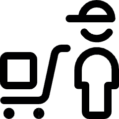 Warehouse Cart Worker Icon from Ultimate Regular Set