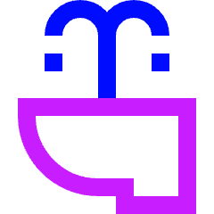 Bidet Icon from Sharp Neon Set