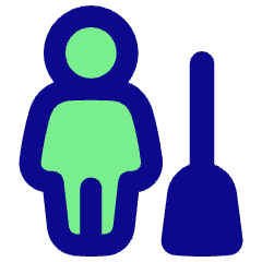 Cleaning Room Man Icon from Plump Pop Set