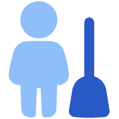 Cleaning Room Man Icon from Plump Flat Set