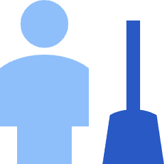 Cleaning Room Man Icon from Sharp Flat Set
