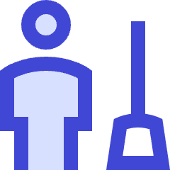 Cleaning Room Man Icon from Sharp Duo Set