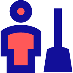 Cleaning Room Man Icon from Sharp Pop Set