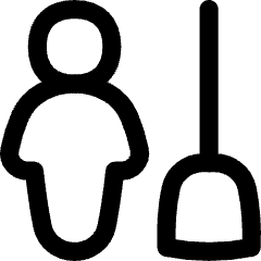 Cleaning Room Man Icon from Flex Line Set