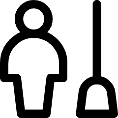 Cleaning Room Man Icon from Core Line Set