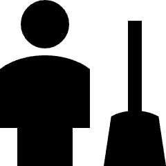 Cleaning Room Man Icon from Sharp Solid Set