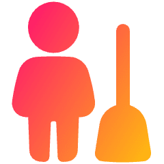 Cleaning Room Man Icon from Plump Gradient Set