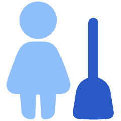 Cleaning Room Woman Icon from Plump Flat Set